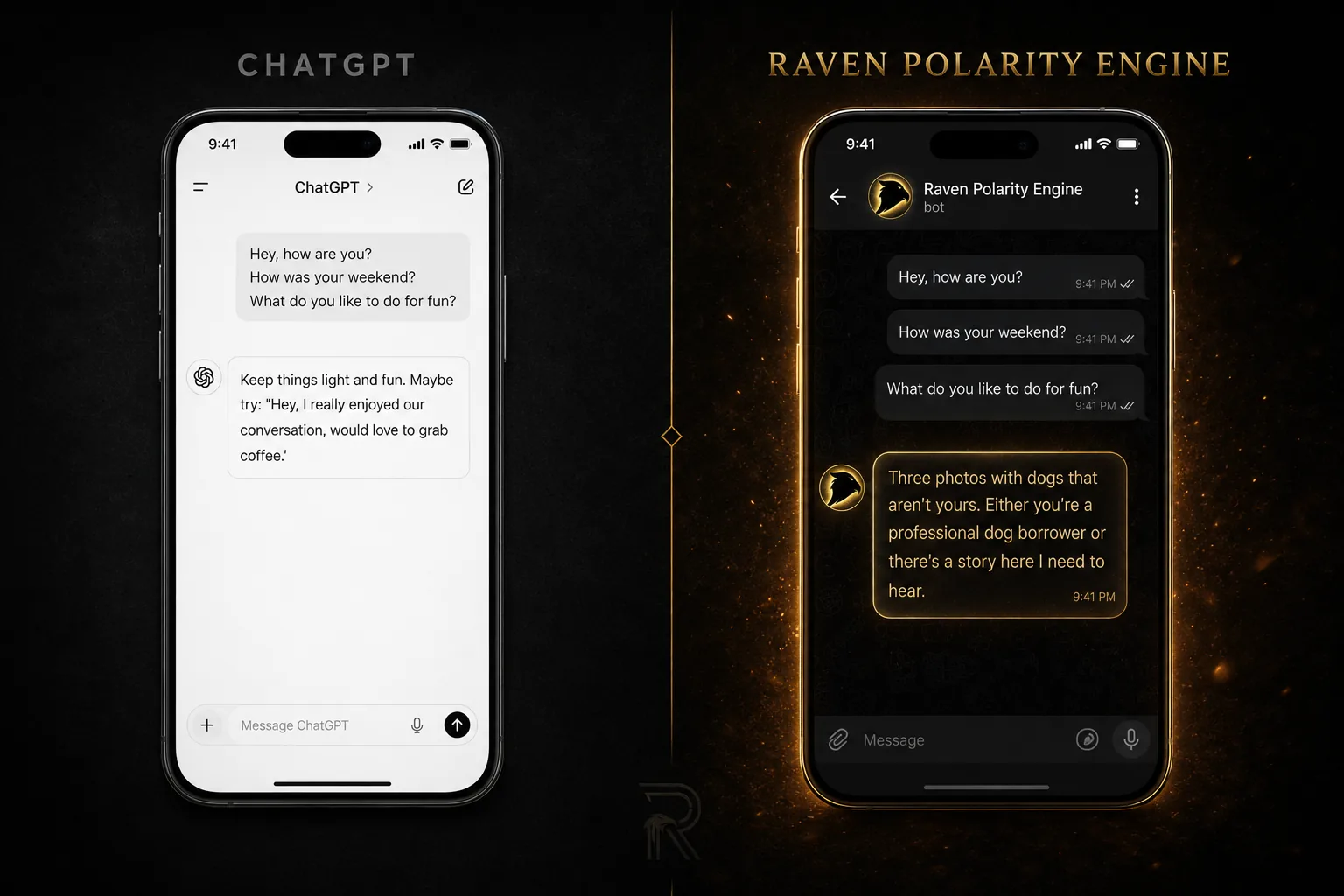ChatGPT compared with the Raven Polarity Engine