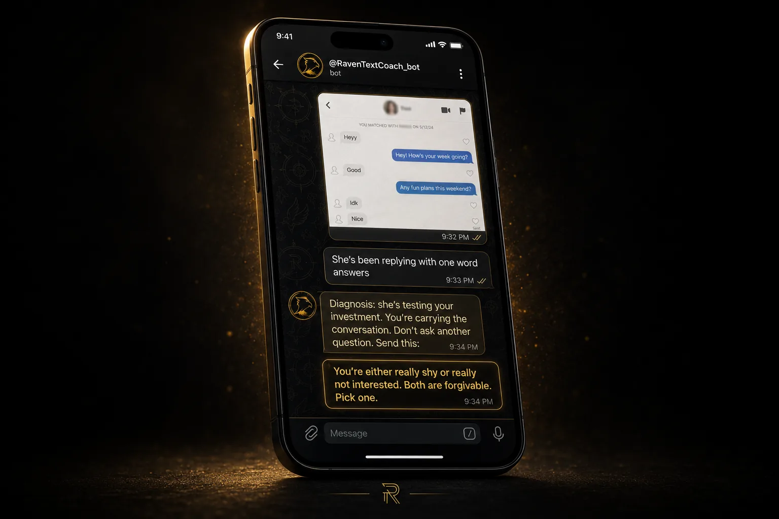 Raven Polarity Engine: screenshot the chat, send it, get the diagnosis